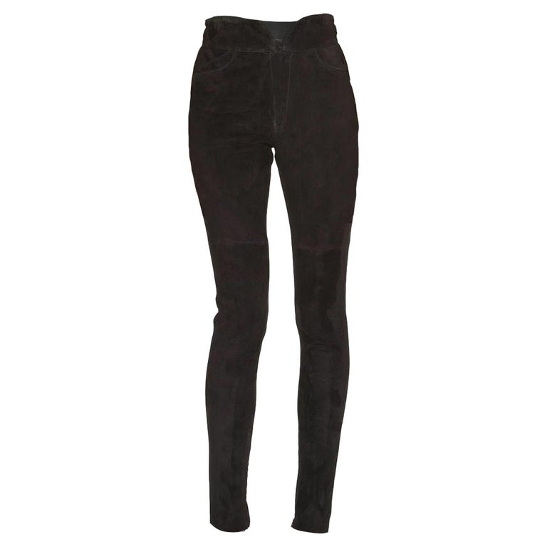 Isabel Marant Eydie Stretch Suede Trousers For Sale at 1stDibs