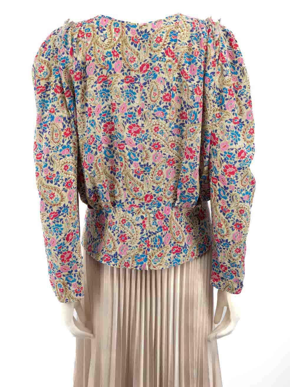 Isabel Marant Floral Paisley Print Top Size XL In Good Condition For Sale In London, GB