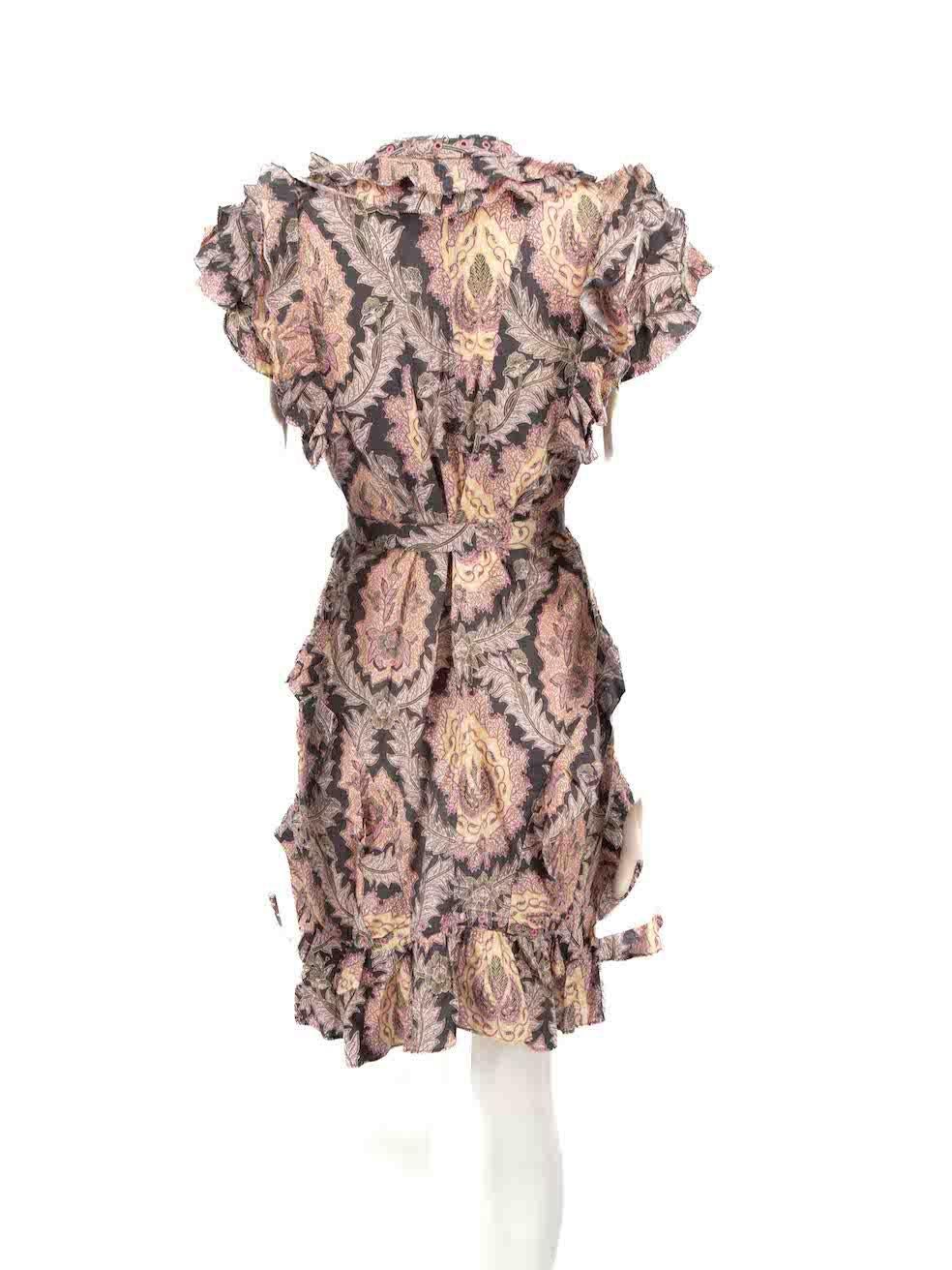 Isabel Marant Floral Pattern Eyelet Detail Dress Size S In Excellent Condition For Sale In London, GB
