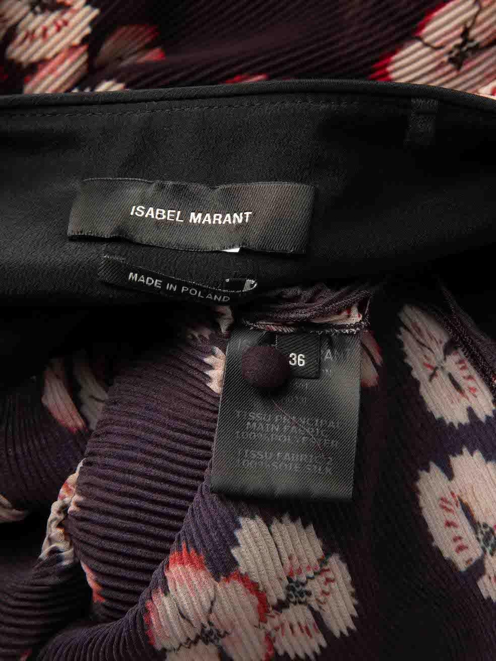 Isabel Marant Mini-Plissee-Bluse mit Blumenmuster, Größe S im Angebot 2