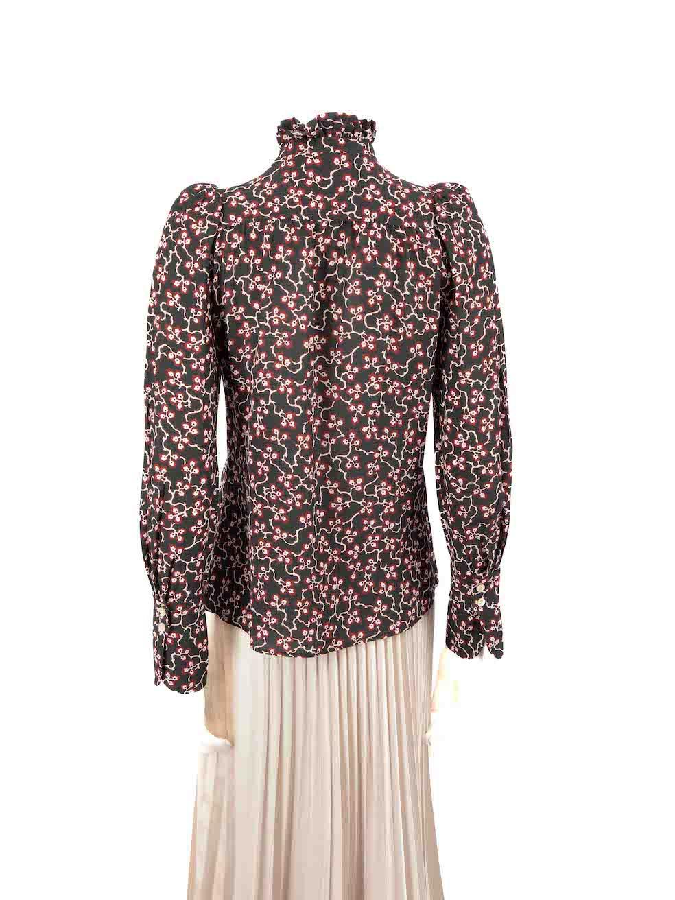 Isabel Marant Floral Pattern Silk Blouse Size S In Excellent Condition For Sale In London, GB