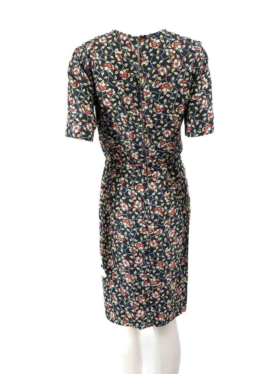 Black Isabel Marant Floral Print Knot Front Dress Size S For Sale