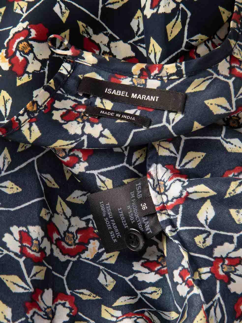 Isabel Marant Floral Print Knot Front Dress Size S In Excellent Condition For Sale In London, GB