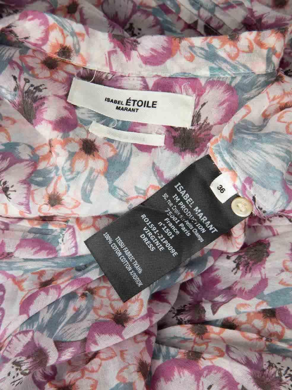 Women's Isabel Marant Floral Print Puff Sleeves Dress Size S For Sale