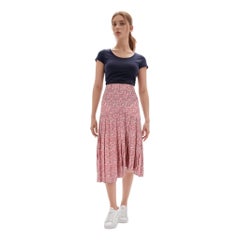 Isabel Marant Floral Print Silk Pleated Skirt