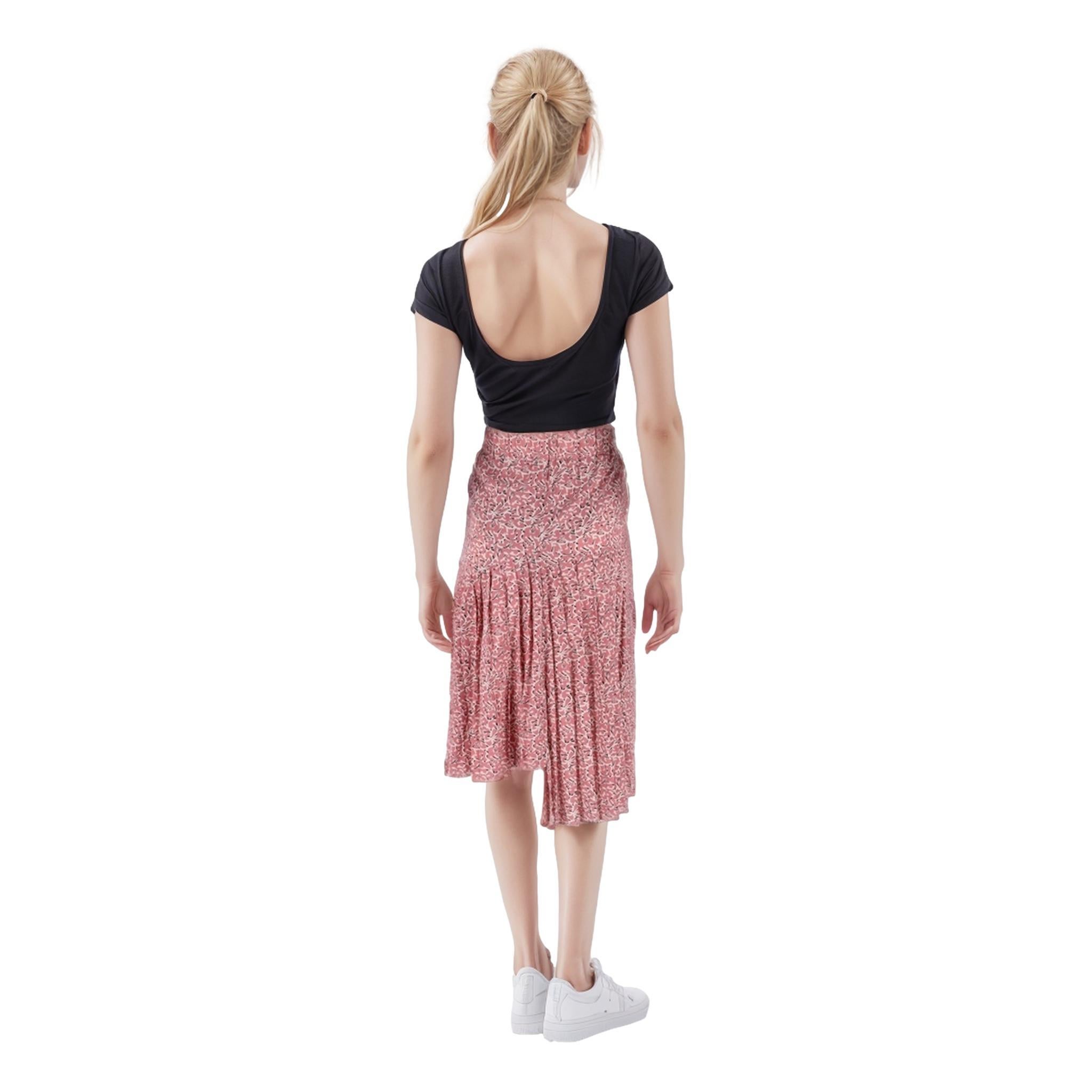 Isabel Marant Floral Print Silk Pleated Skirt In Excellent Condition For Sale In London, GB