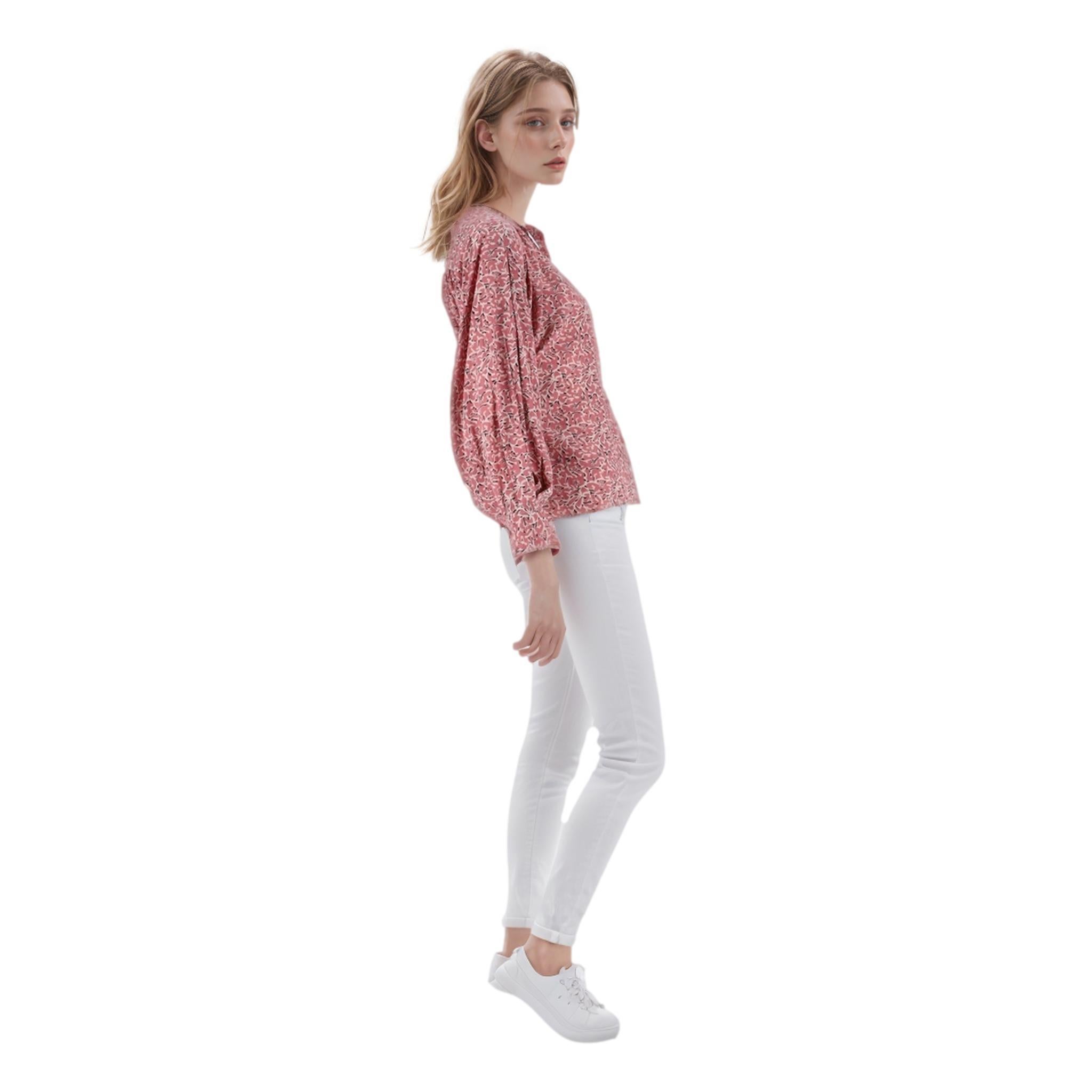 Brown Isabel Marant Floral Print Silk Top For Sale