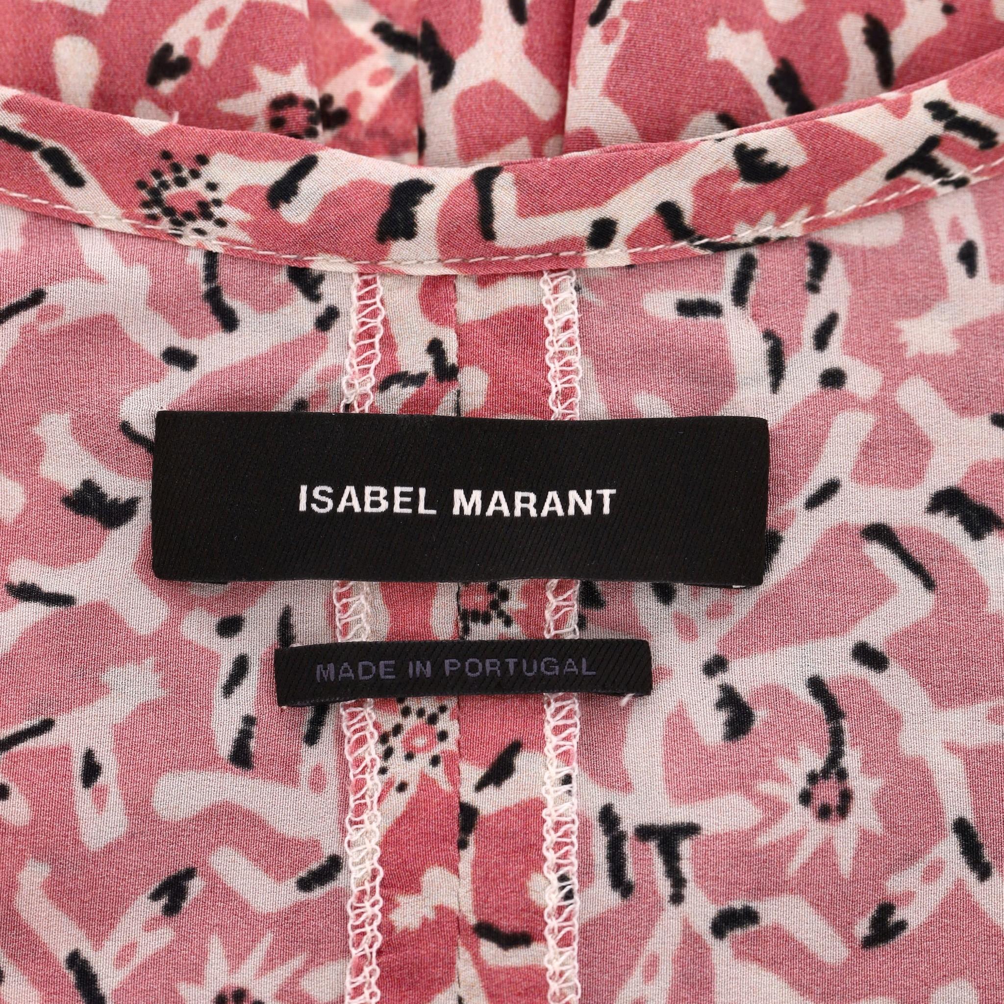 Women's Isabel Marant Floral Print Silk Top For Sale