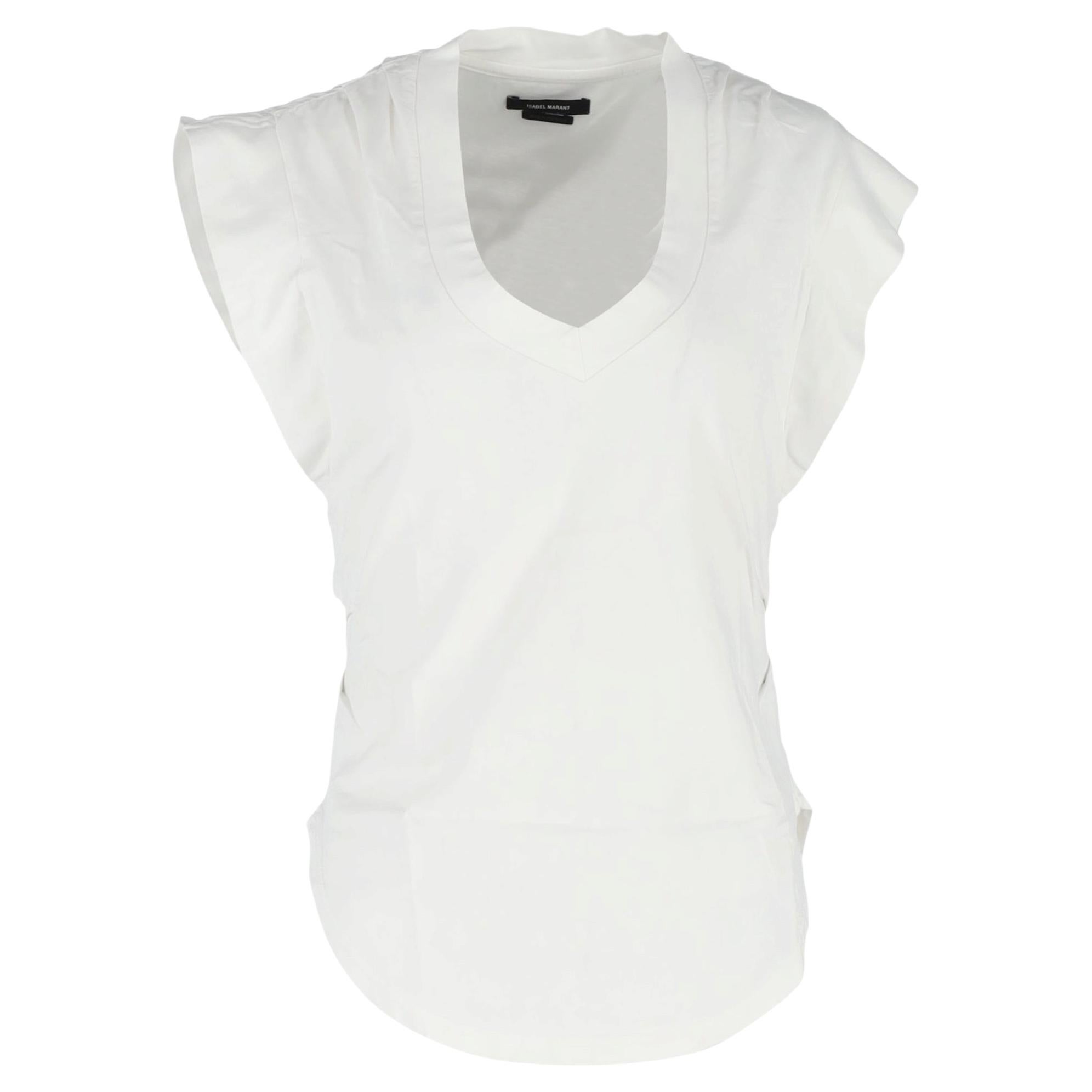 Top con maniche a sbuffo Isabel Marant in cotone bianco