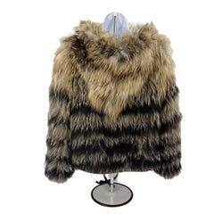 Isabel Marant Fox Fur Coat Hooded Runway Zip Up Jacket US S Small 1