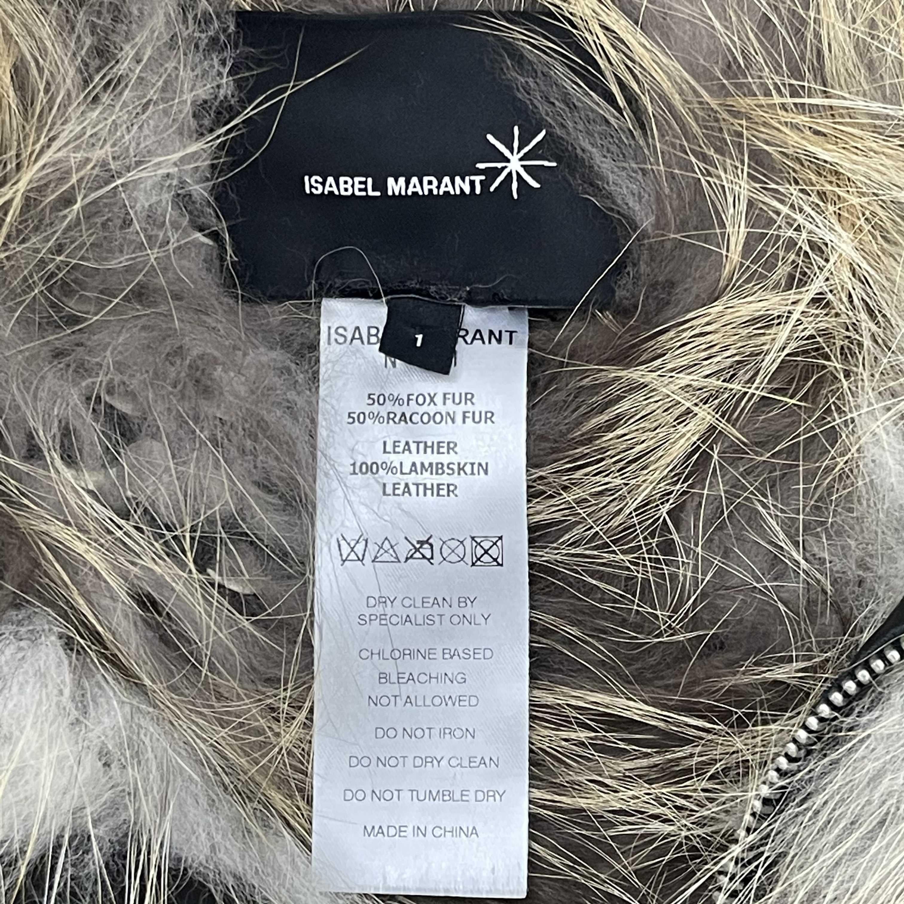 Women's Isabel Marant Fox Fur Coat Hooded Runway Zip Up Jacket US S Small 1