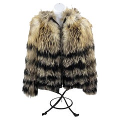 Used Isabel Marant Fox Fur Coat Hooded Runway Zip Up Jacket US S Small 1