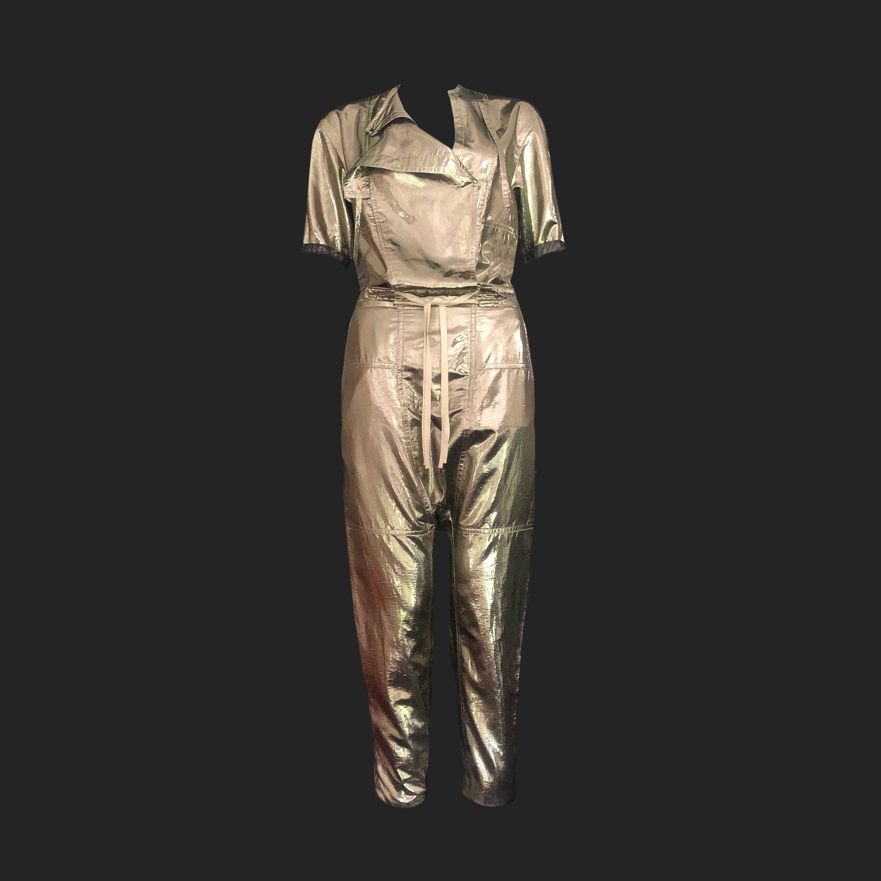 Isabel Marant Jumpsuit - Gold Lame - Two Way Collar For Sale