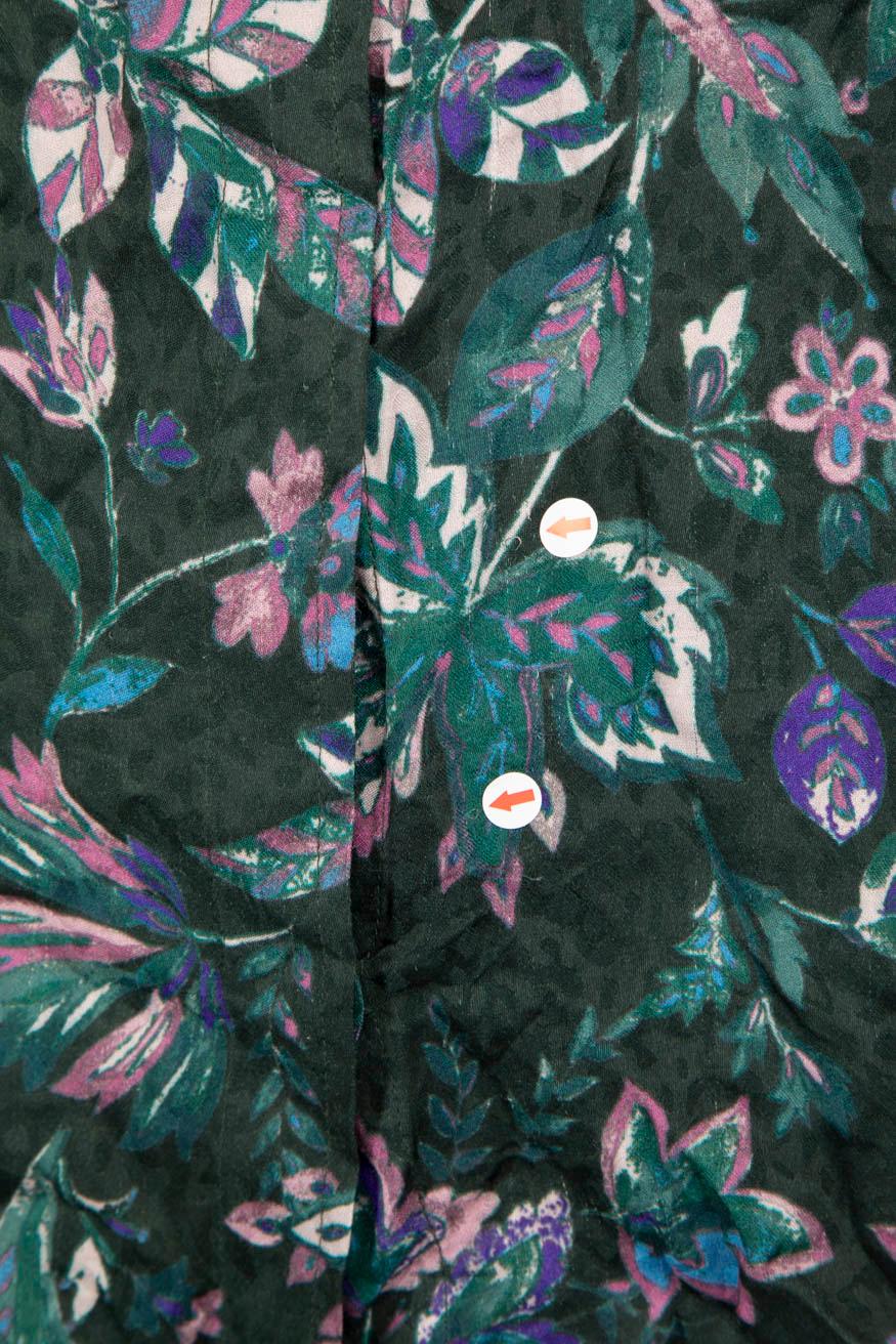 Isabel Marant Green Floral Print Shirt Size L For Sale 4