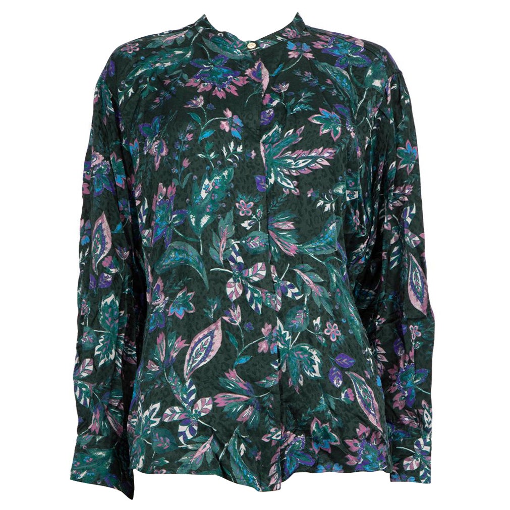 Isabel Marant Green Floral Print Shirt Size L