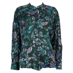 Isabel Marant Camisa Verde Estampado Floral Talla L