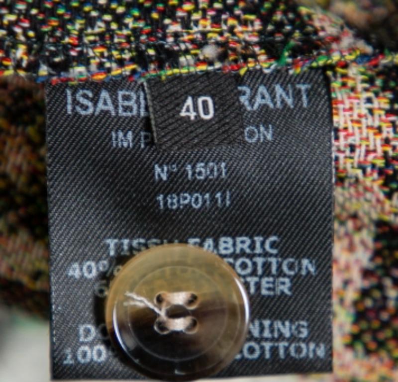 Pantaloni Teli a gamba larga in cotone a scacchi verde Principe di Galles Isabel Marant M. in vendita 1