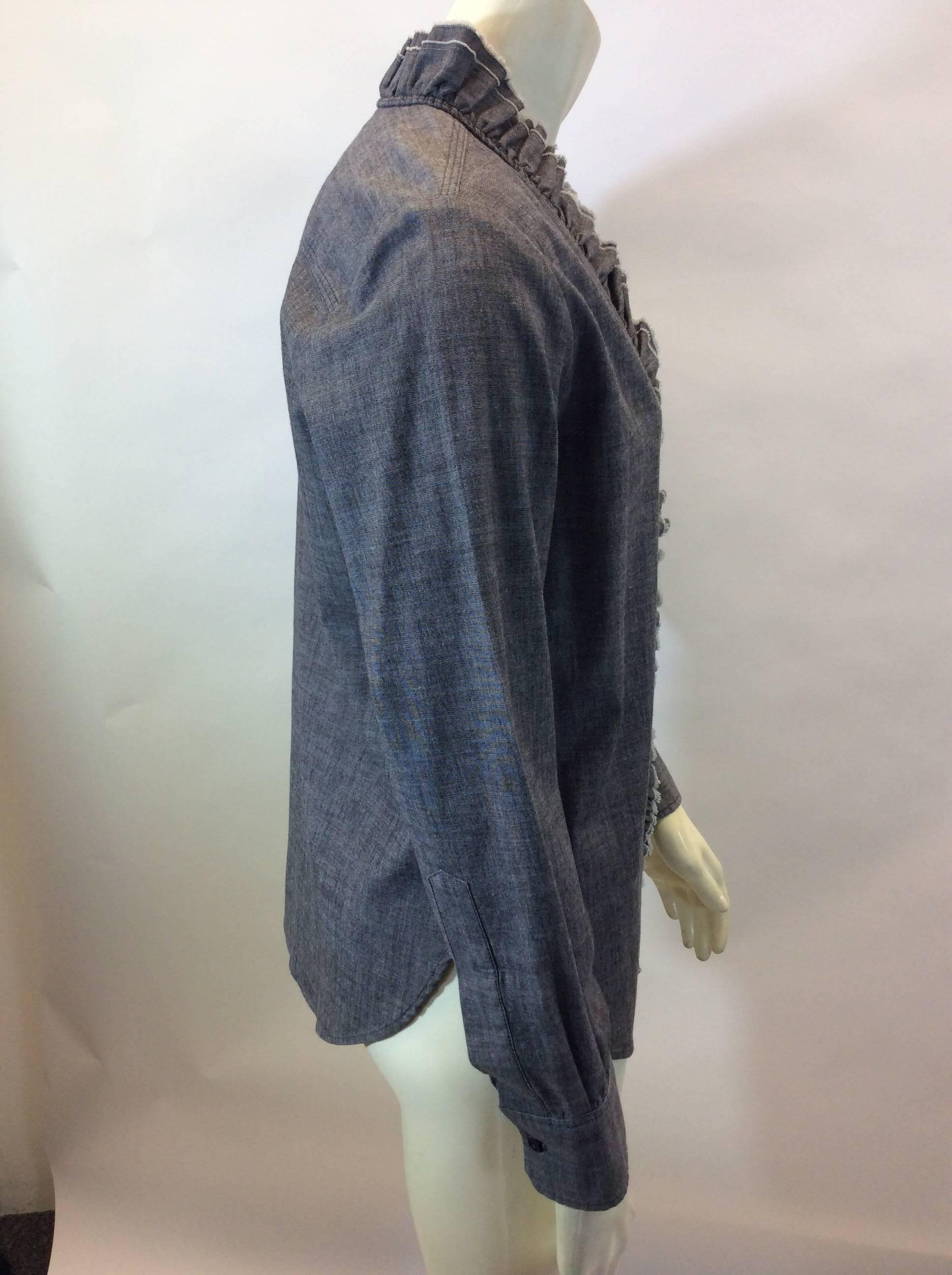 Black Isabel Marant Grey Button Down Blouse For Sale