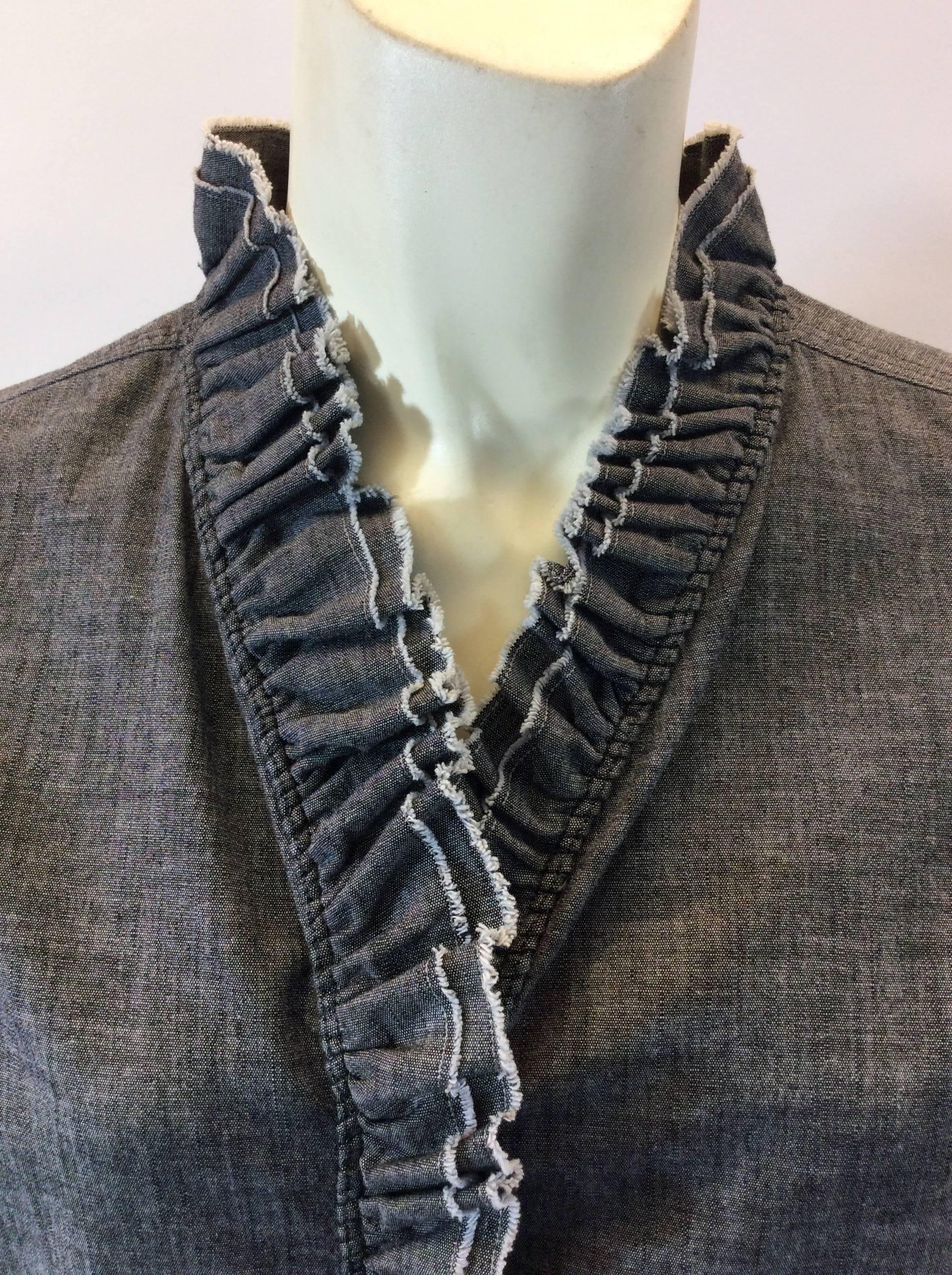 Isabel Marant Grey Button Down Blouse In Excellent Condition For Sale In Narberth, PA