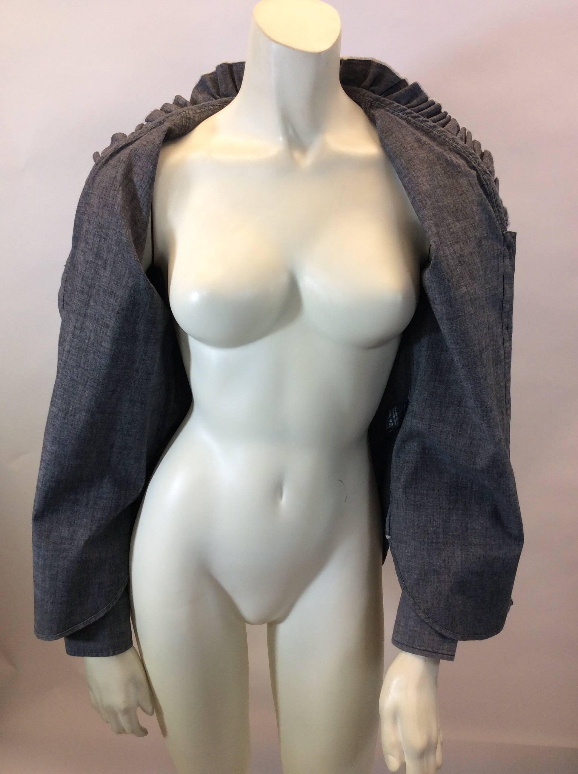 Isabel Marant Grey Button Down Blouse For Sale 1
