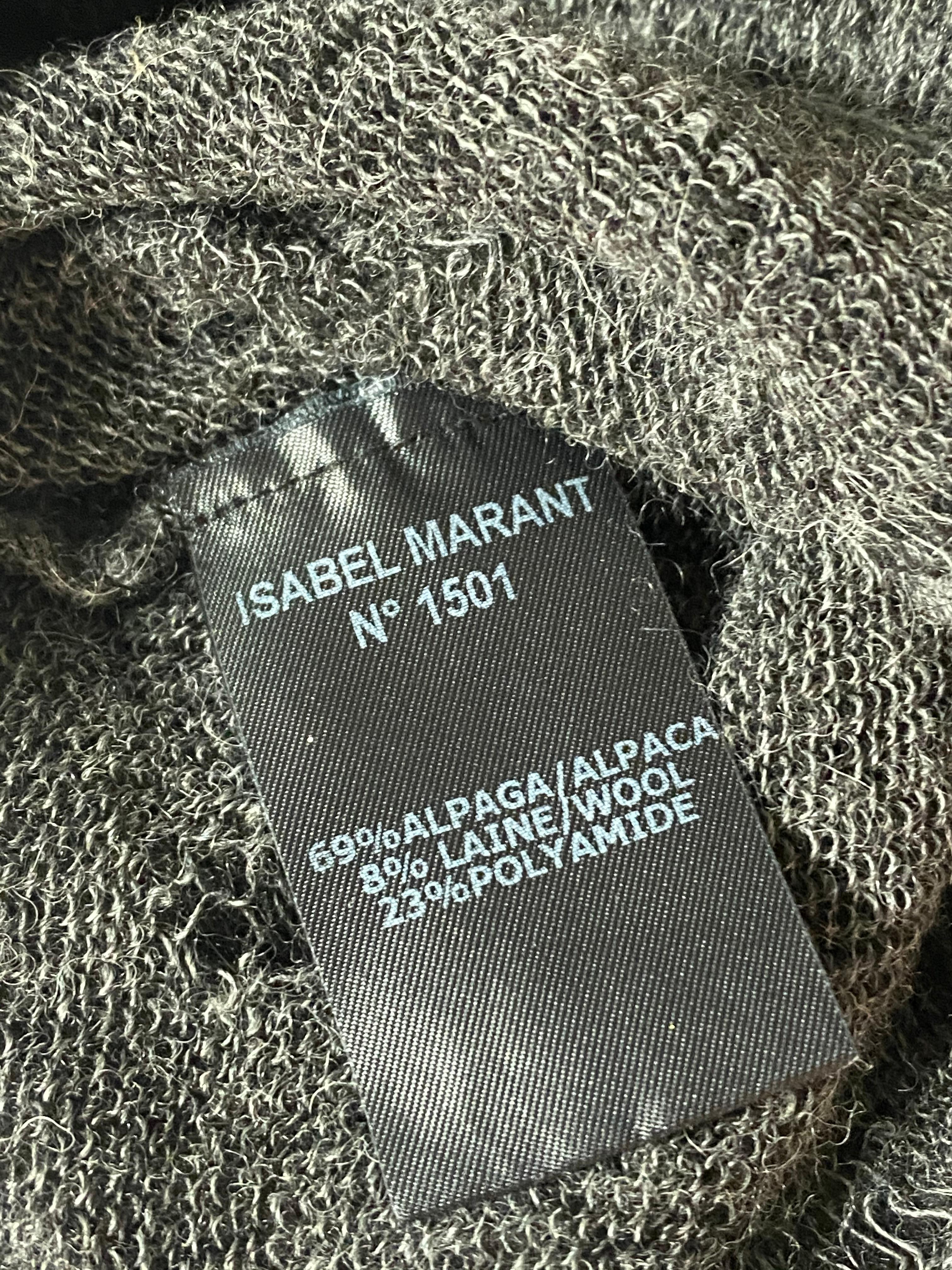 Gray Isabel Marant Grey Distressed Long Sweater For Sale