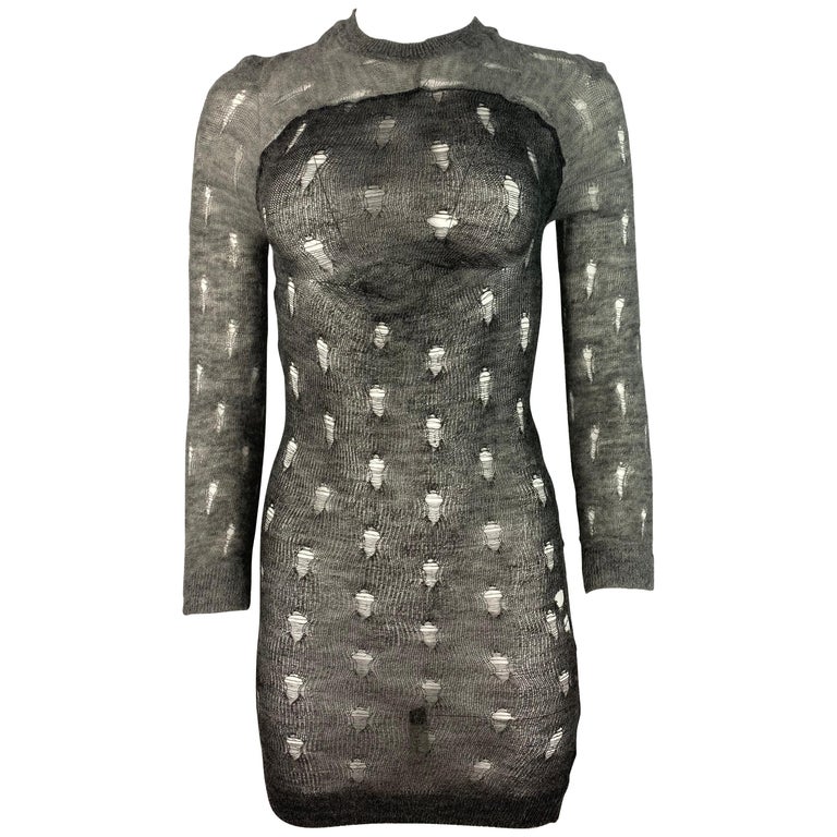 Papa strottenhoofd logica Isabel Marant Grey Distressed Long Sweater For Sale at 1stDibs