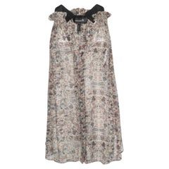 Isabel Marant Grau Bedruckte Chiffon Seide Ärmelloses Top S
