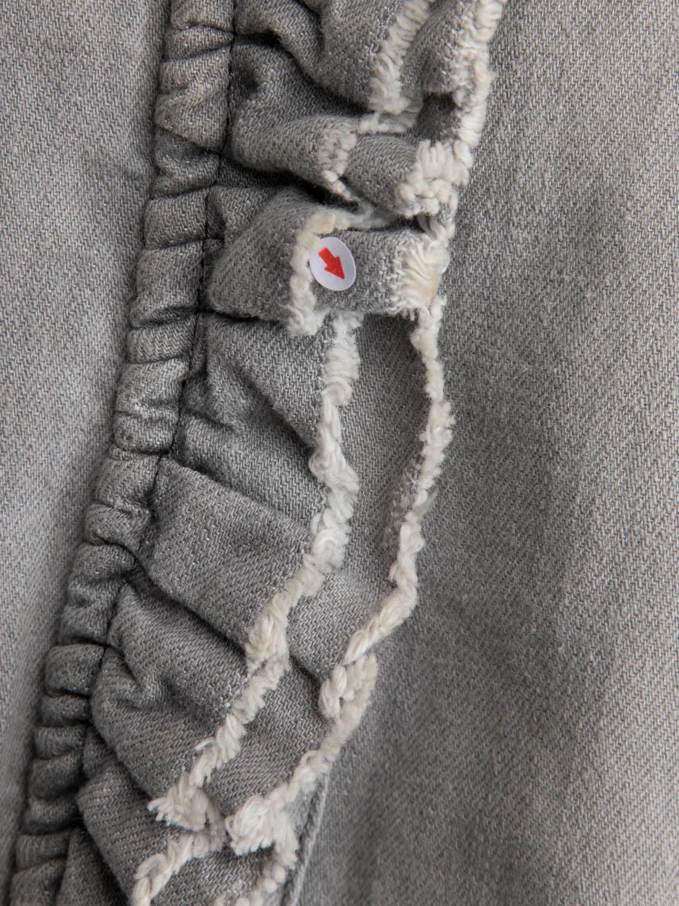 Women's Isabel Marant Grey Ruffle Trim Denim Blouse Size XL For Sale