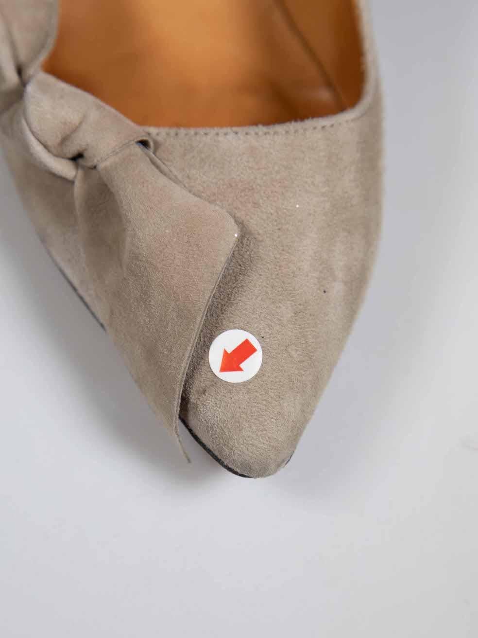 Women's Isabel Marant Grey Suede Bow Accent Pumps Size IT 37 For Sale