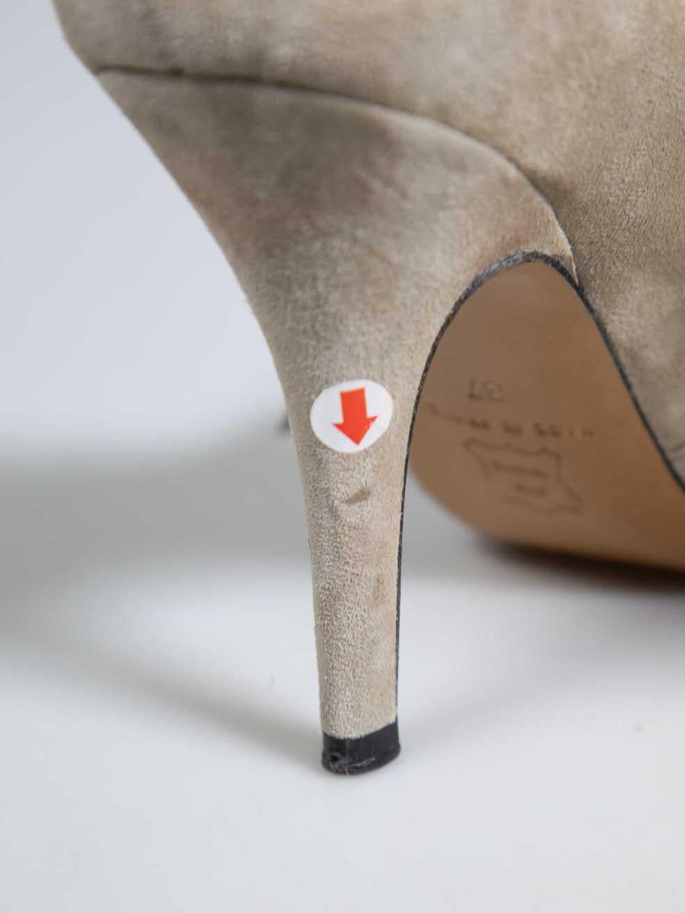 Isabel Marant Grey Suede Bow Accent Pumps Size IT 37 For Sale 2