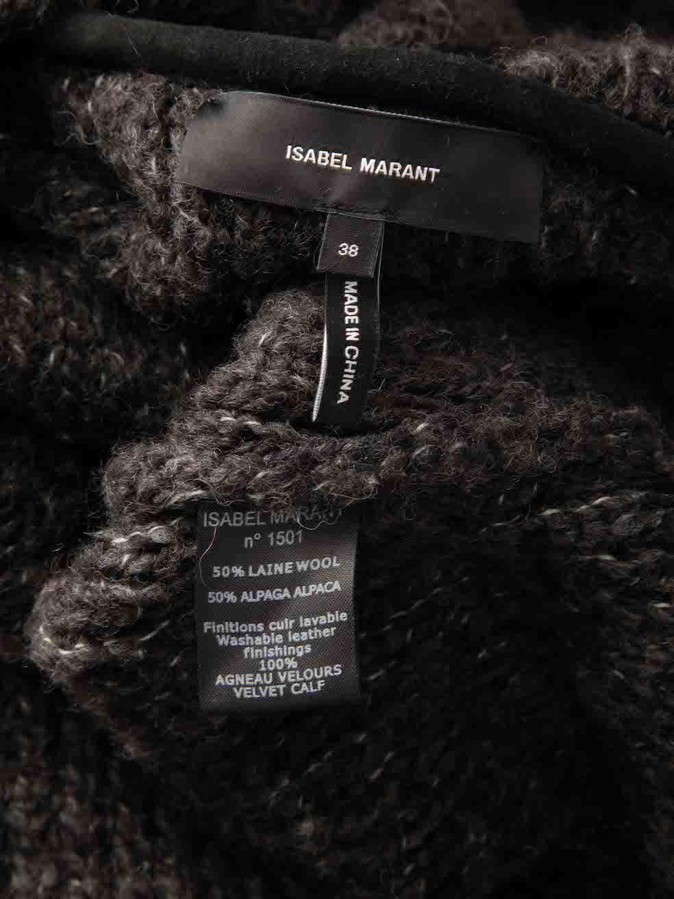 Women's Isabel Marant Grey Wool Hooded Knit Jumper Size M For Sale