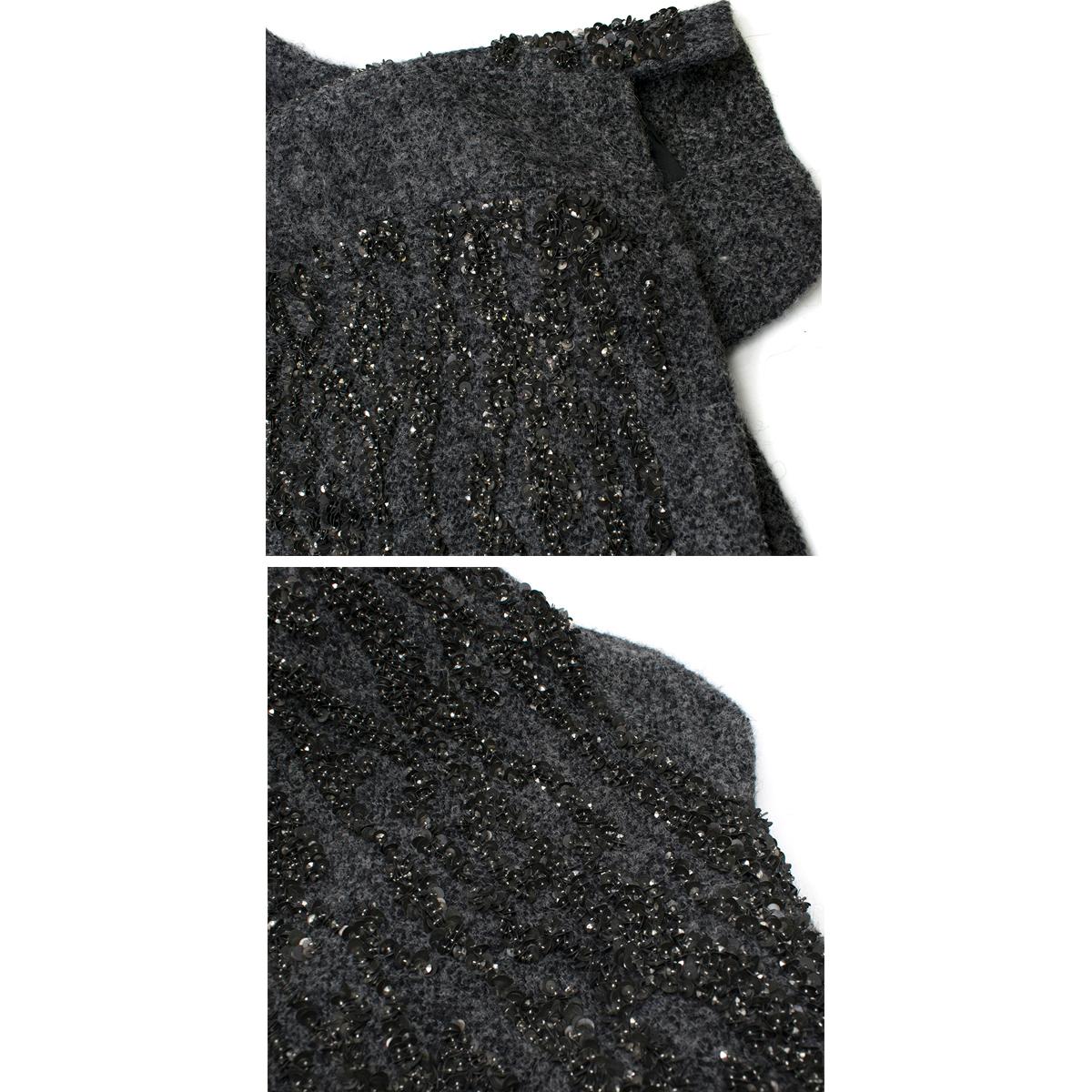 Isabel Marant Gunmetal Sequin Wool Blend Jacket Size FR 36 3