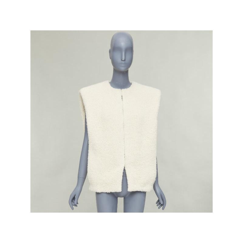 ISABEL MARANT Gwendalia cream wool boucle boxy vest gilet FR34 XS in vendita 6