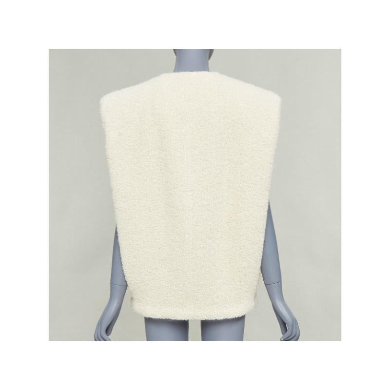 ISABEL MARANT Gwendalia cream wool boucle boxy vest gilet FR34 XS in vendita 2
