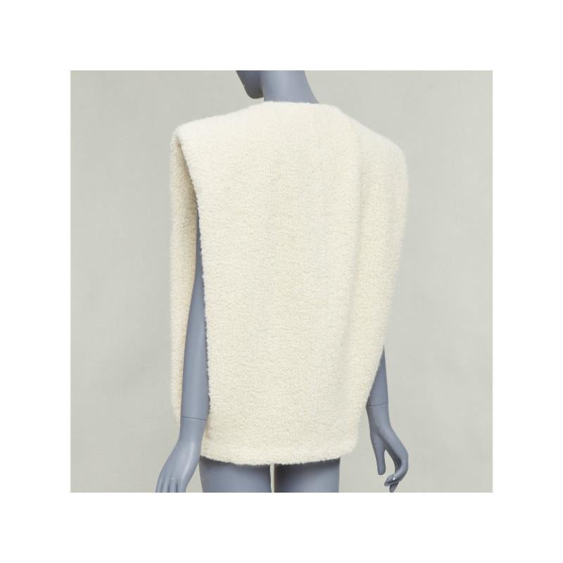 ISABEL MARANT Gwendalia cream wool boucle boxy vest gilet FR34 XS in vendita 3