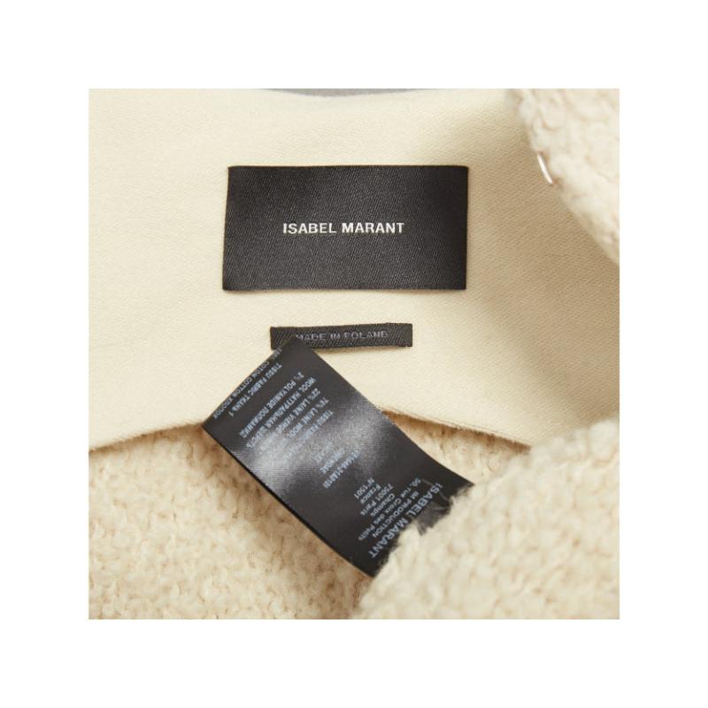 ISABEL MARANT Gwendalia cream wool boucle boxy vest gilet FR34 XS in vendita 5