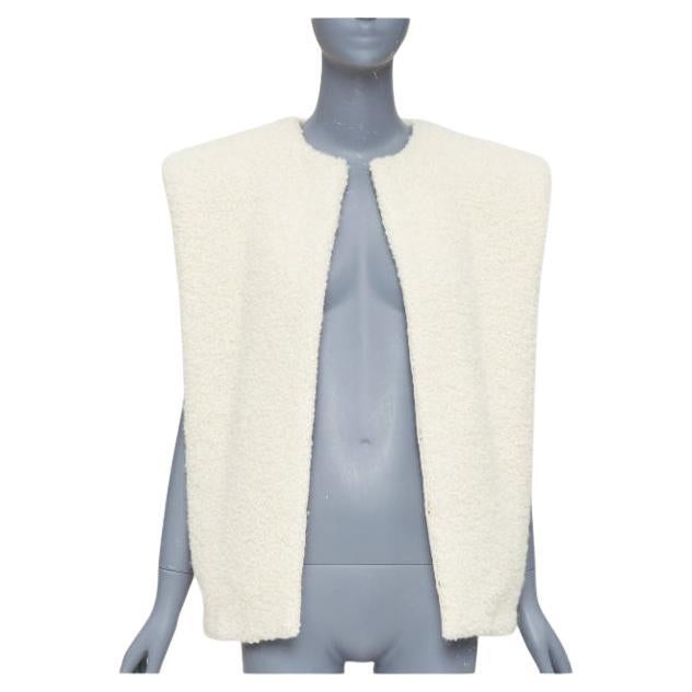 ISABEL MARANT Gwendalia cream wool boucle boxy vest gilet FR34 XS