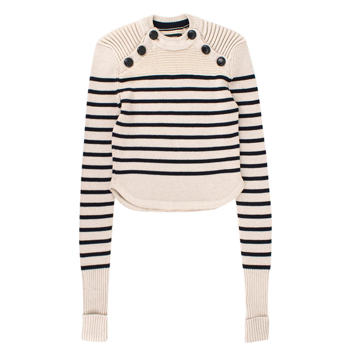 Isabel Marant Hatfield Striped Merino Wool Knit Sweater US 0-2 2