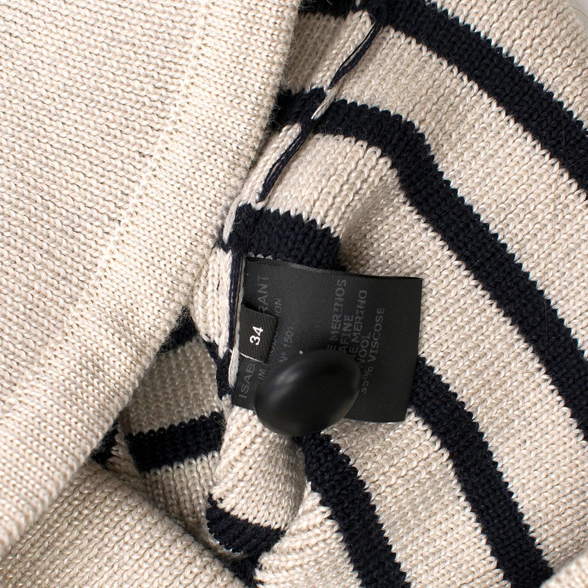 Isabel Marant Hatfield Striped Merino Wool Knit Sweater US 0-2 In Excellent Condition In London, GB
