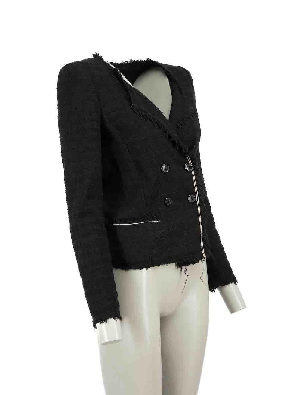 CONDITION is Good. Minor wear to jacket is evident. Light wear to fabric with a number of plucks to the weave, loose thread ends and pilling found throughout on this used Isabel Marant √âtoile designer resale item.
 
Details
Black
Cotton
Tweed