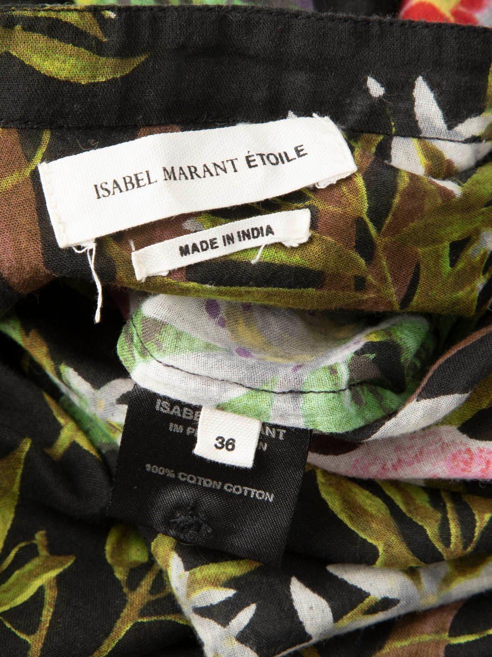 Women's Isabel Marant Isabel Marant √âtoile Black Floral Long Sleeve Blouse Size S For Sale