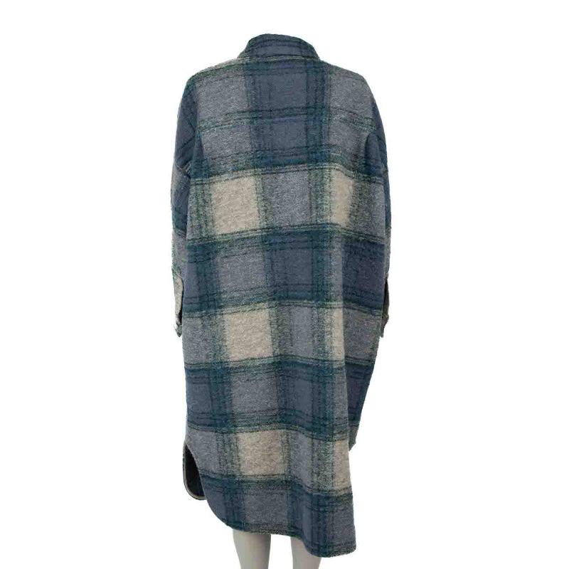 Isabel Marant Isabel Marant √âtoile Blue Wool Oversized Check Jacket Size XS In Excellent Condition In London, GB