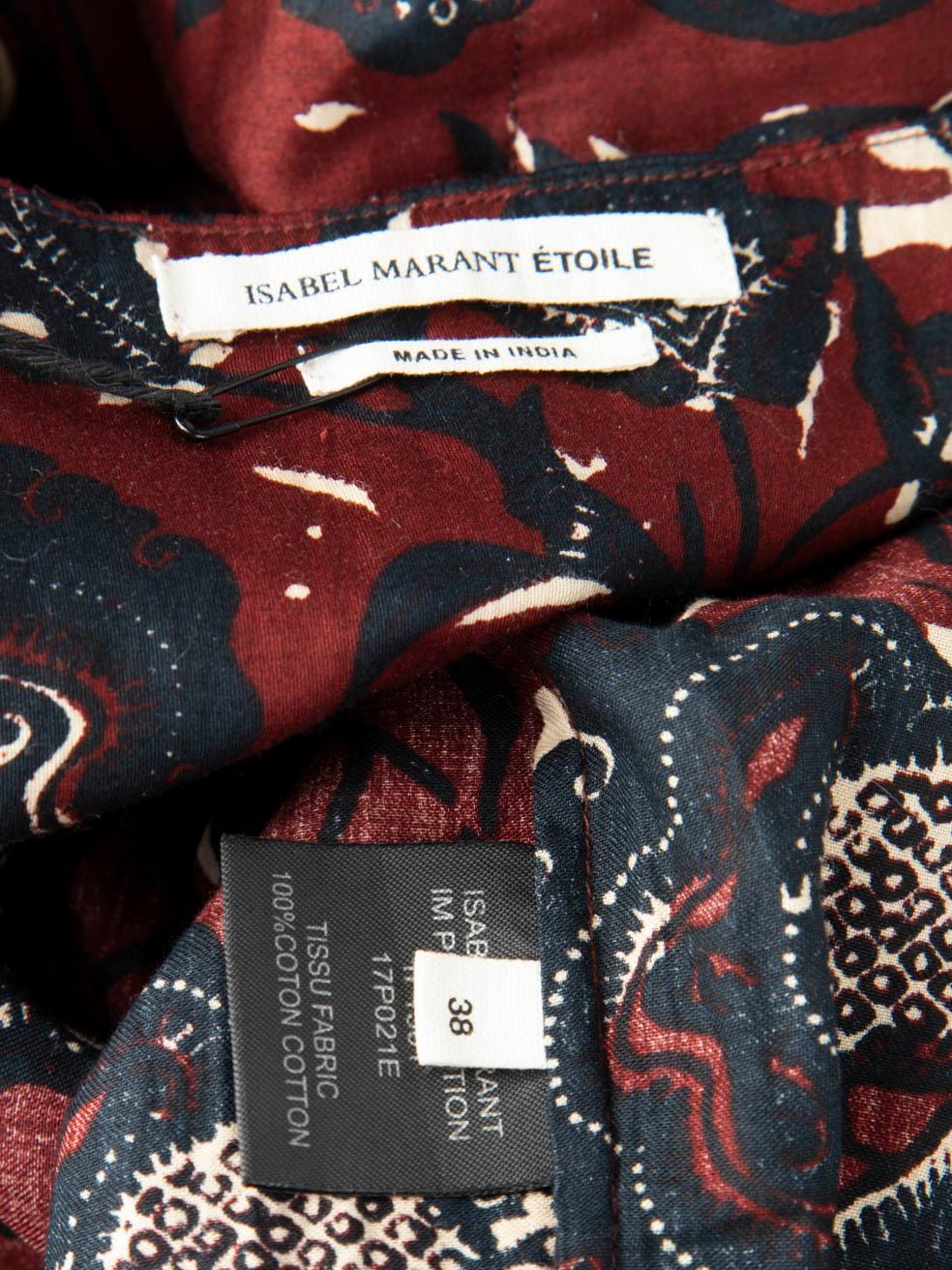 Isabel Marant Isabel Marant √âtoile Burgundy Floral Wrap Mini Rock Größe M Damen