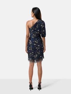 Isabel Marant Isabel Marant √âtoile Navy Floral One Shoulder Dress Size S