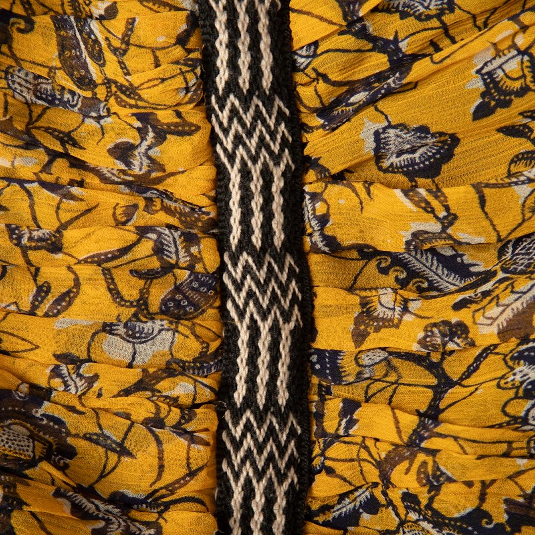 Women's Isabel Marant Isabel Marant √âtoile Yellow Silk Floral V Neck Dress Size L