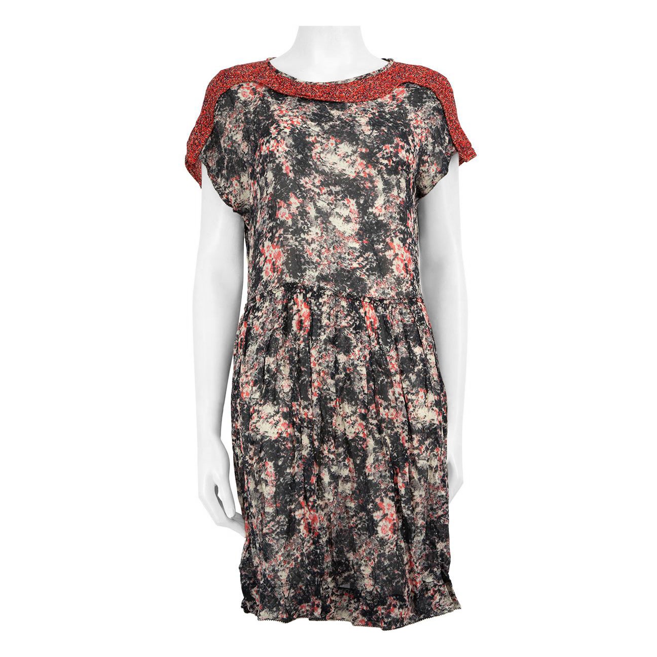 Isabel Marant Isabel Marant Étoile Abstrakt Druck Kurzarm Kleid Größe XS