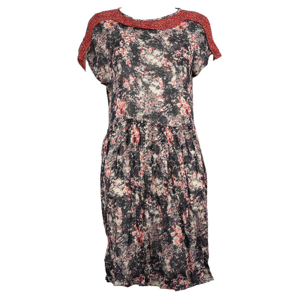 Isabel Marant Isabel Marant Étoile Abstrakt Druck Kurzarm Kleid Größe XS im Angebot