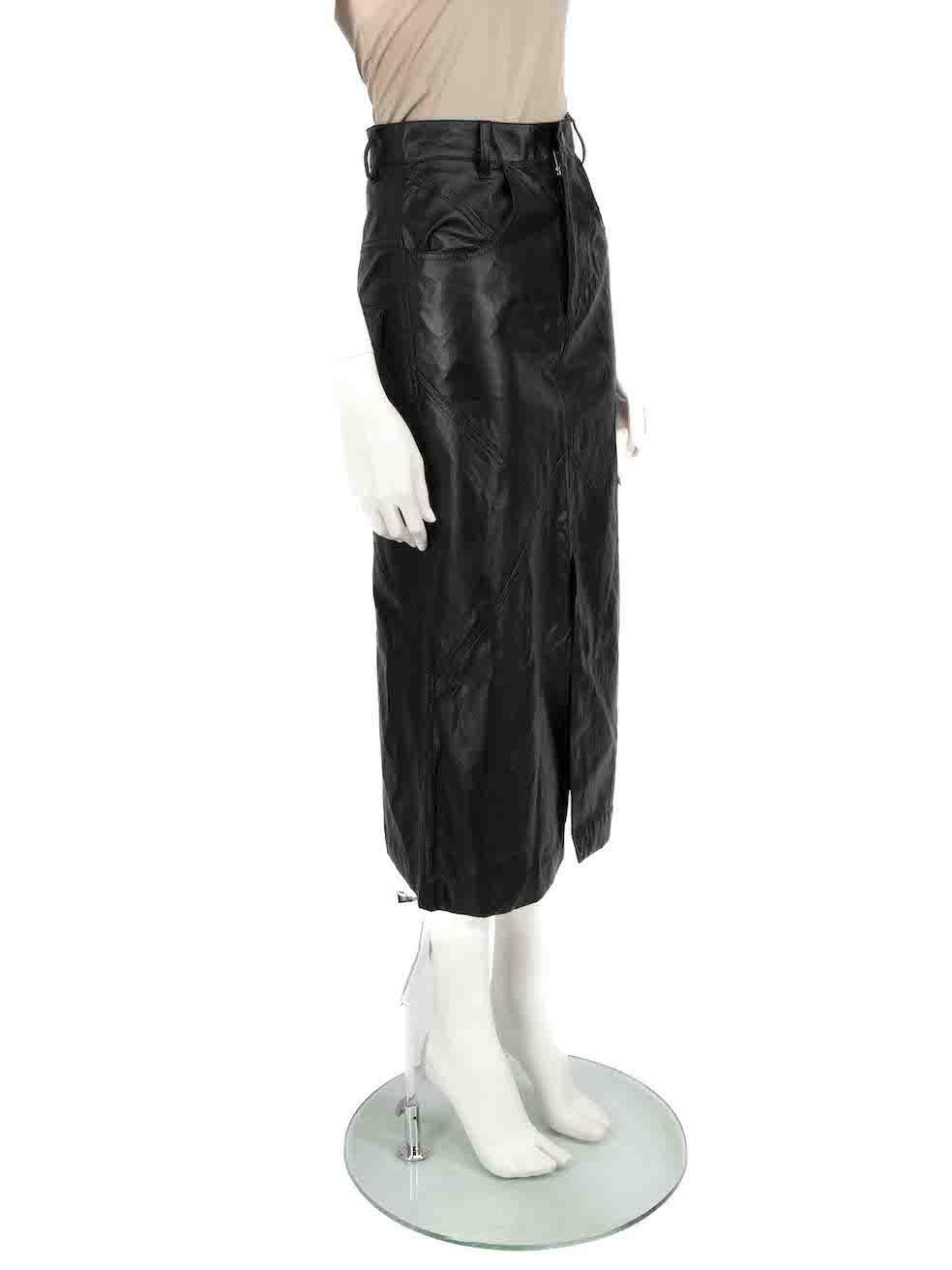 CONDITION is Never worn, with tags. No visible wear to skirt is evident on this new Isabel Marant Etoile designer resale item.
 
 
 
 Details
 
 
 Cecilia model
 
 Black
 
 Faux leather
 
 Fitted skirt
 
 Midi length
 
 Front zip closure with