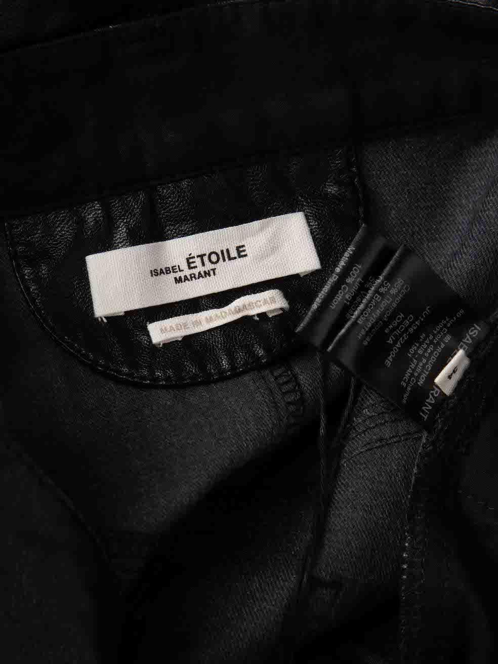 Women's Isabel Marant Isabel Marant Etoile Black Faux Leather Cecilia Midi Skirt Size XS For Sale