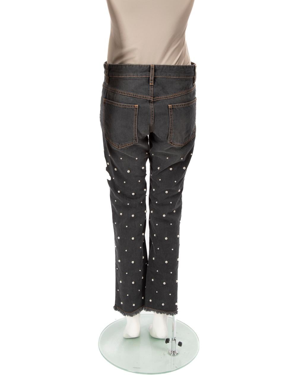 Isabel Marant Isabel Marant Etoile Black Faux Pearl Embellished Jeans Size S In Good Condition In London, GB